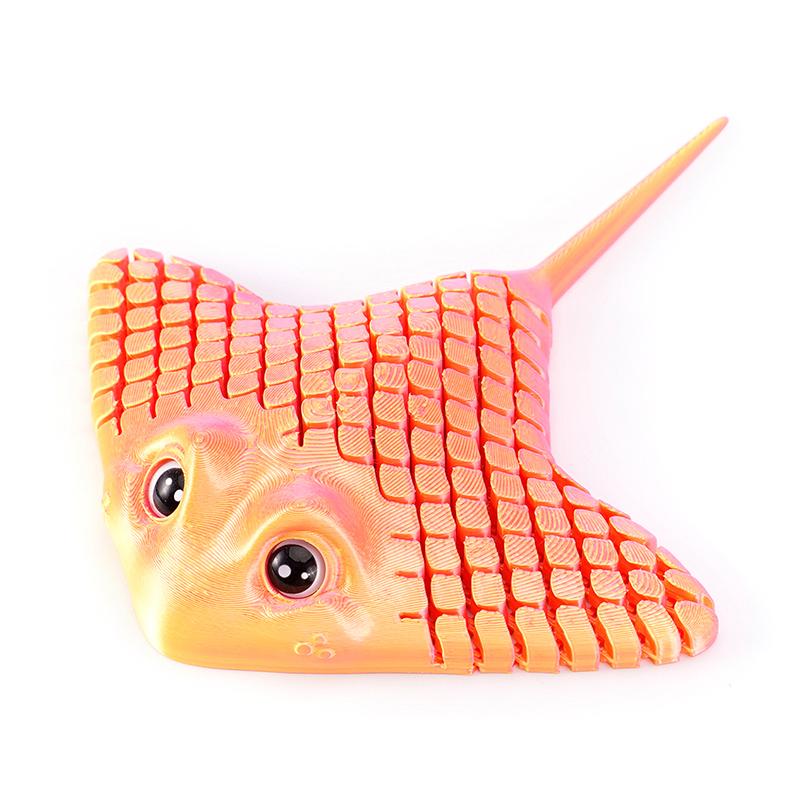 3D Printed Manta Ray Fidget Toy Multicolor Articulated Sensory Toy Manta Rays And Devil Fish Animal Models Home Desktop Ornament