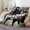 Tokio Hotel Band Retro Printed Blanket Warm Blanket Flannel Soft Comfort Blanket Home Travel Bedding Sofa Supplies Birthday Gift