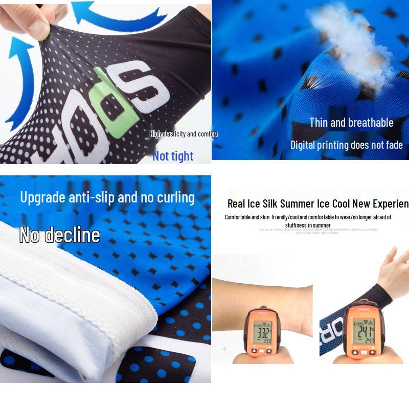 Ice Silk Sun Protection Arm Sleeves for Men & Women - Loose-Fit, Plus Size, Ideal for Summer Sports & Driving