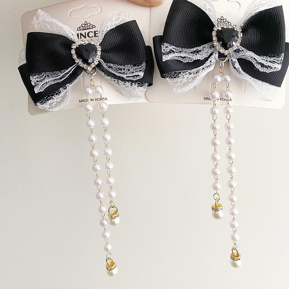 [1pair] Lolita cosplay Girl hairpin Bow barrette cute hair accessories japanese aesthetic hair clips y2k cute items for girls
