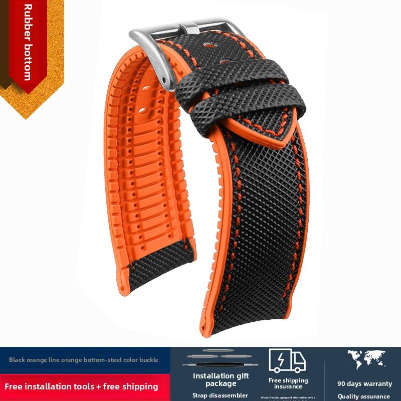 For Seiko No. 5 Submariner/Diving tin/Abalone Series Watchband Waterproof Nylon Rubber Bottom Watch Strap 20 21 22 23 24mm