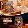 CuteBee Book Nook Kit Miniature Dollhouse Wooden Puzzle with LED Light 3D Bookend for Beginners and Students