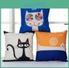 Cartoon Cat Pillowcase Soft Linen Cover For Home Decor And Gift