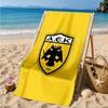 Asciugamano da Spiaggia con Stemma Calcio Aek, Asciugatura Rapida, Facile da Curare, Adatto sia per il Fitness che per le Vacanze al Mare, Essenziale per lo Sport