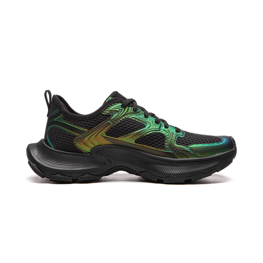Li Ning Slip Resistant, Abrasion Resistant, Breathable Low top Chunky Sneakers Women's Black AGCW056-5