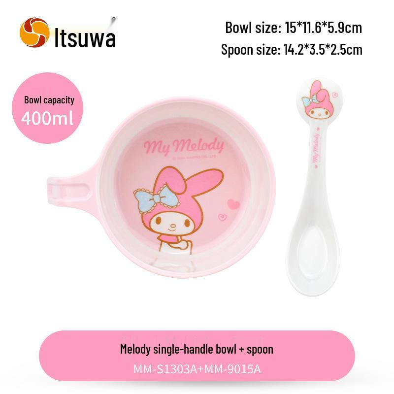 Wuhe Melody Cute Cartoon Tableware Set: Baby Bowl, Plate, and Spoon