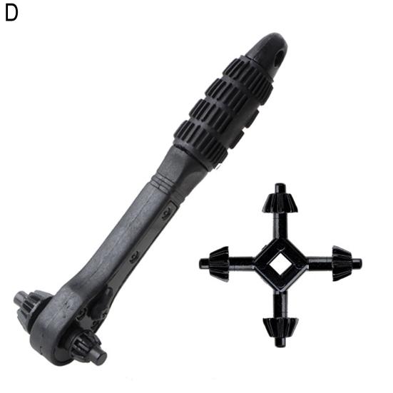 2-In-1 Drill Chuck Ratchet Wrench Two-way Quick Change Adapter Spanner Universal Double Head Chuck Key Replacement Tool