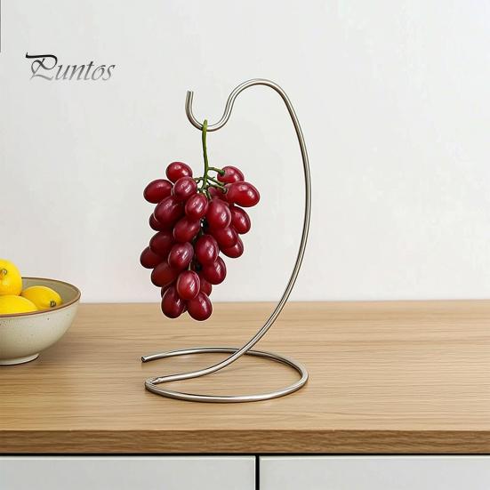 Multi-purpose Kitchen Rack Banana Hanger, Stainless Steel with Hook Fruit Stand, Keep And Jewelry Hanger Bananas Free Longer, Space-Saving for