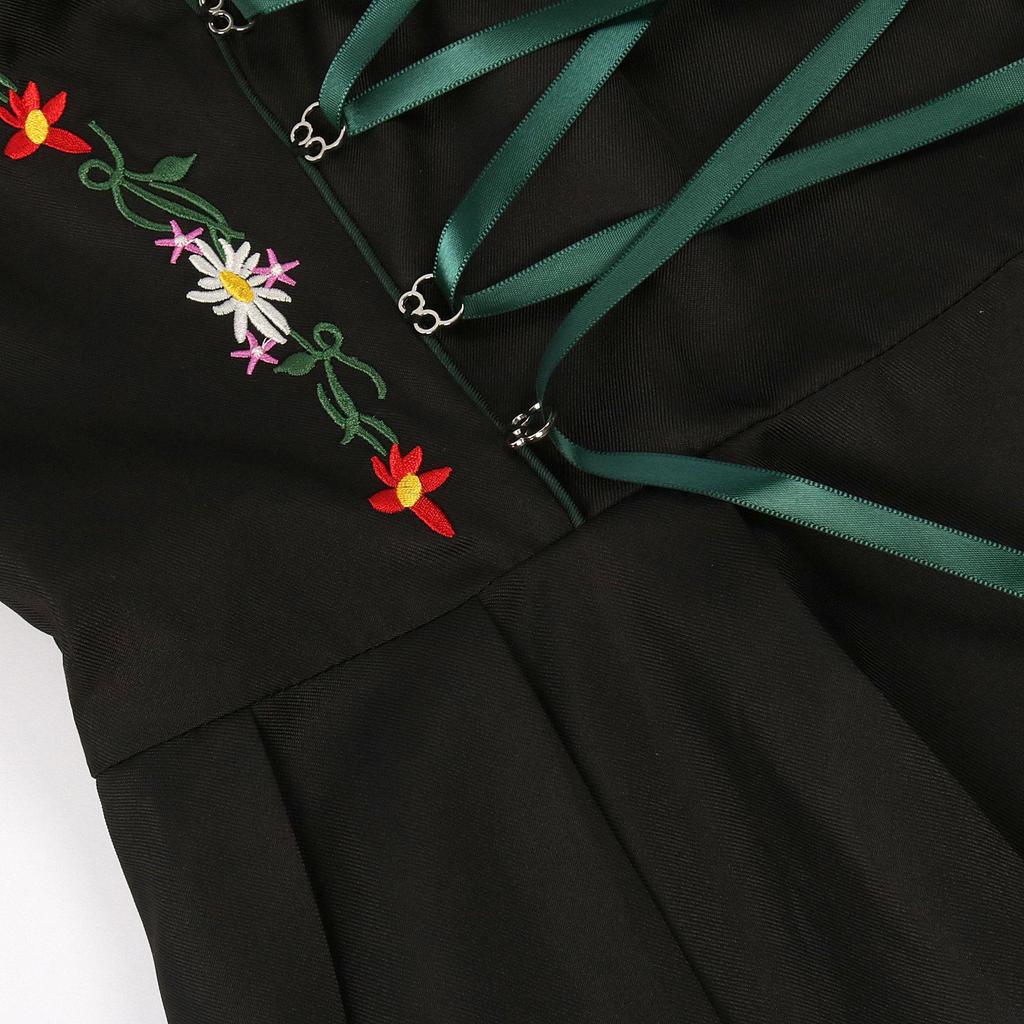 Costume Vestito da Birra Ricamato Oktoberfest Taglie Forti