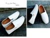 Four Seasons Men's White Breathable Leather Slip-On Driving Shoes