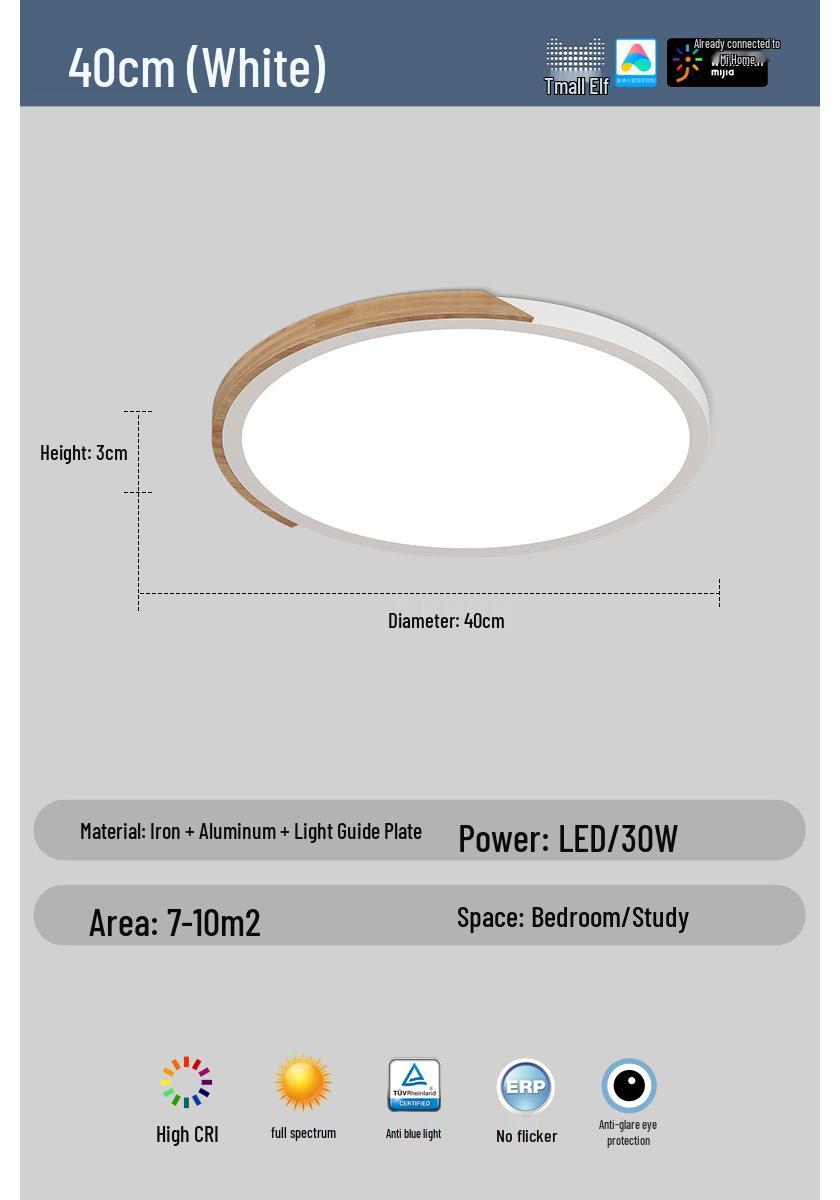 Modern Full Spectrum Ceiling Light with High CRI & Mijia Smart Control for Eye Protection