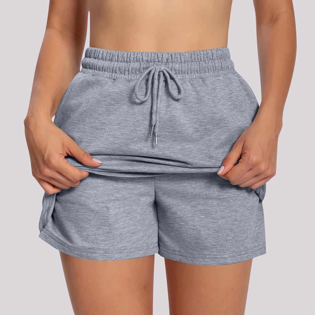 Women’s Drawstring Waist Casual Shorts Soft Fabric Relaxed Fit Elastic Waistband Lightweight Summer Lounge Shorts