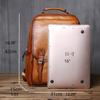 NZPJ Genuine Leather Men's Backpack Natural Cowhide Schoolbag Fashion Computer Bag Casual Men's Bag Suitable For 16 Inch Laptop