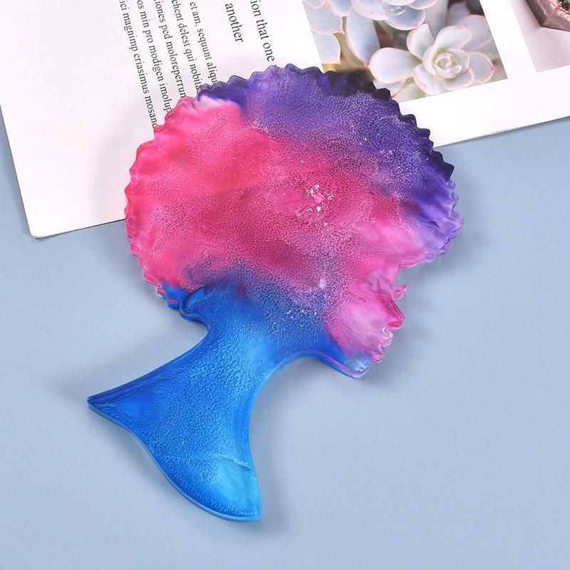 Poppy DIY Crystal Resin Black Woman Head Tabletop Ornament Mold