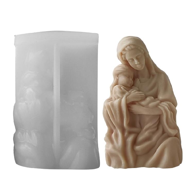 

Flexible Child with Mother Candle Mold Convenient DIY Aromatherapy Candle Mold 1
