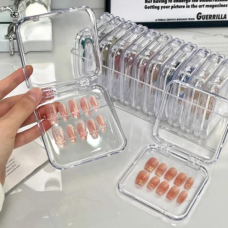 5-10Pcs Mini Storage Box Transparent Acrylic Packaging Boxes for Earrings Necklace Bracelet Nail Art DIY Jewelry Organizer Case