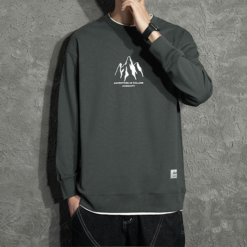 Wassup Fashion Brand Cartoon Smiley Face Fleece-lined round Neck Hoodie Boys Spring, Autumn and Winter All-Matching Couple Pullover Top Heavy