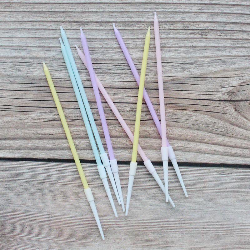 Small Fresh Rainbow Color Slender Straight Pole Pencil Birthday Candle Creative Romantic Party Macaron Color Candle