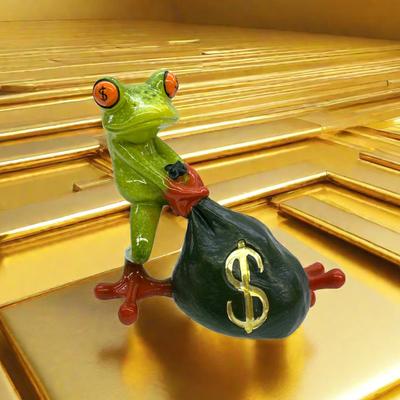 Neu2025 Dekorativer Geldbeutel im nordischen Stil USD Frosch Ornament Kreatives Laden Bedeutung Geschenk Kunstharz Handwerk Desktop Ornament Dekoration