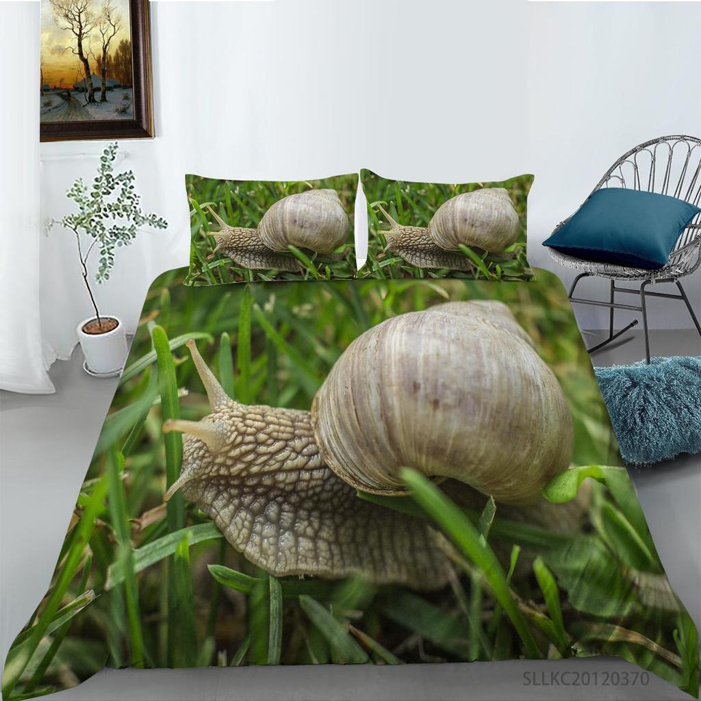 Bedding Cover Suit 2/3 Pcs Snail Home Bedclothes Unique Design Insects Quilt Covers with Pillowcase Bed Sets