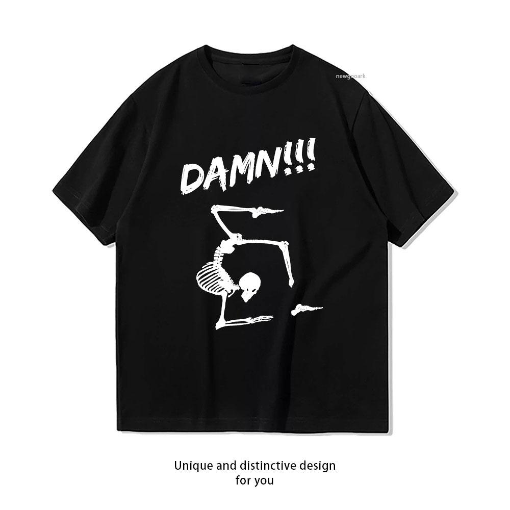 

Yoga Skeleton damn Classic TShirt Women Unisex Casual cotton graphic t shirts Creative streetwear camisetas tops tee Shortsleev S