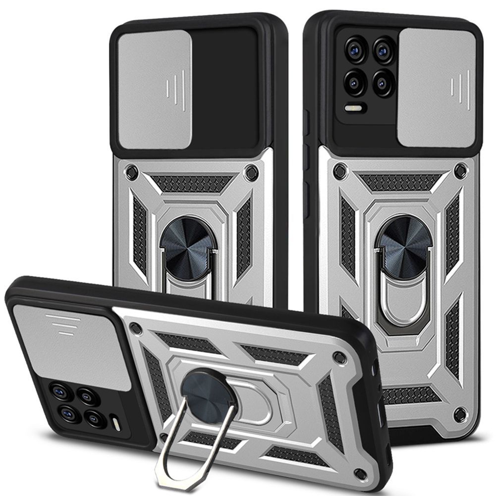 

Realme8 Mobile Phone Case 4G Anti-drop Sliding Cover Realme8pro All-inclusive Sliding Window Soft and Hard Case Ring Protective Case Realme8Pro