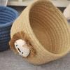 1pc 16x9CM Cartoon Animals Hand Woven Cotton Rope Storage Basket Kids Toys Desktop Organizer Sundries Storage Box