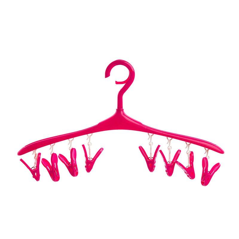 Multi-function Baby Hanger Windproof buckle clothes hanger +8 clips plastic 360 degree rotation drying rack for closet organizer