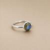 Labradorite Round Ring, 925 Sterling Silver Bezel Ring, Boho Gemstone Statement Jewelry
