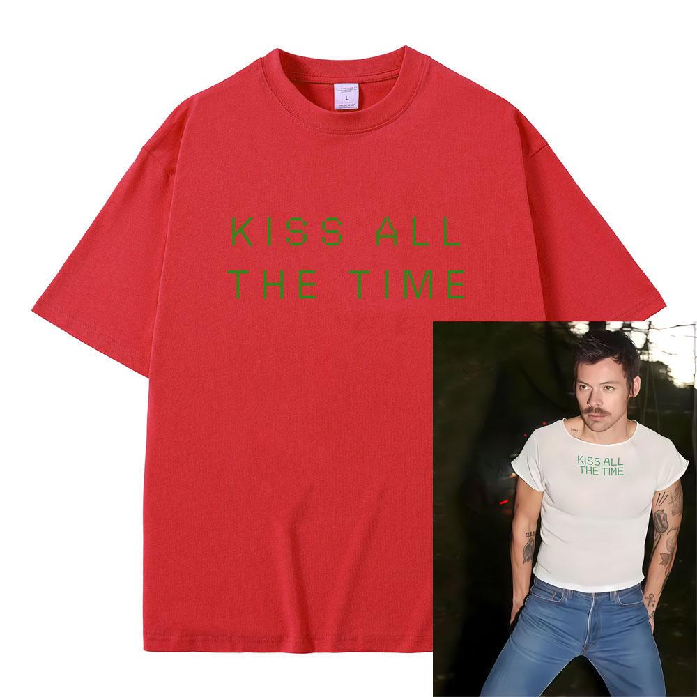 

Kiss All The Time Same Style Print Tshirt Men Women Fashion Hip Hop Oversized Short Sleeve T Shirts Male Casual Cotton Tshirts S