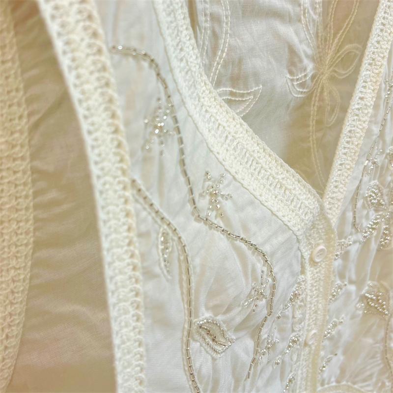 DIMANAF 2025 Nový kardigan Dámský Plus size Krajka Letní styl Základní vesta Bílé topy Trička Volné oblečení