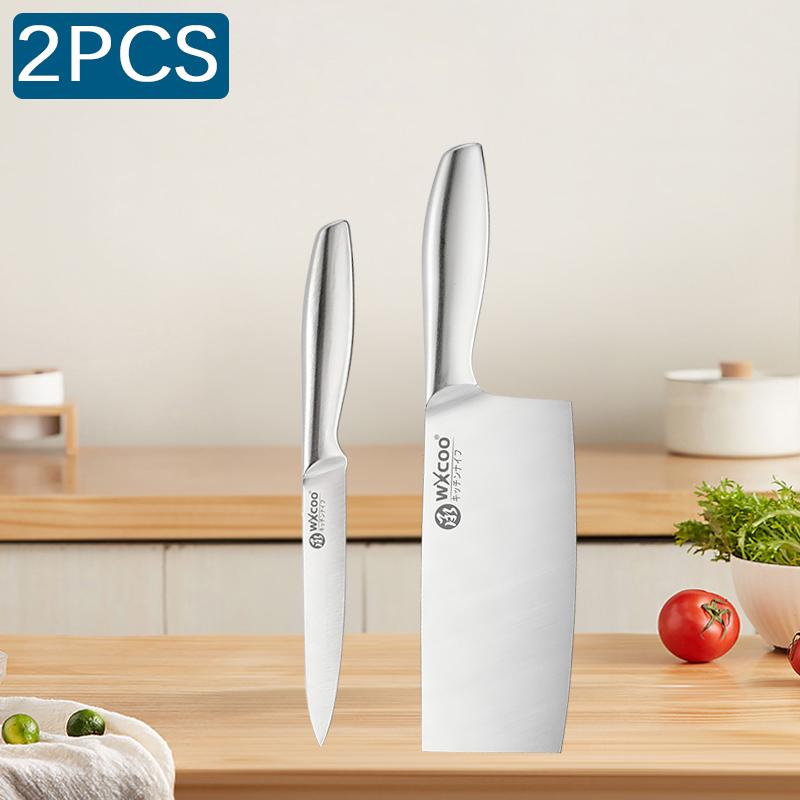 WXCOO Professional Japanese Kitchen Knife Stainless Steel Meat Chopping Knife for Cut Fruit Vegetable Knife with Steel Handle