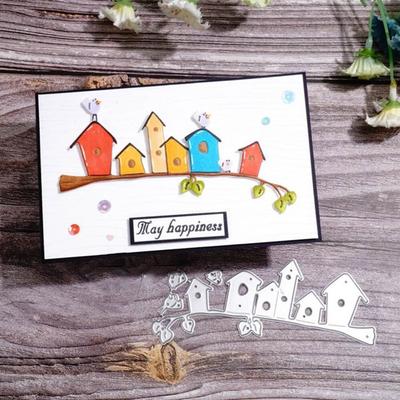 Tree House Border Die Cuts Embossing Stencils Template Mould for Card Scrapbooking and DIY Craft Album Paper Card Decor