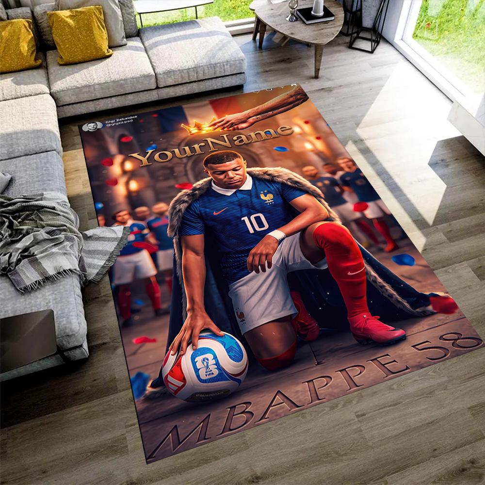Mbappe Customized Name Carpet Suitable for Game Room Study Room Balcony Dormitory Anti-slip Rug Office Home Decor Perfect Gift for Women/Men
