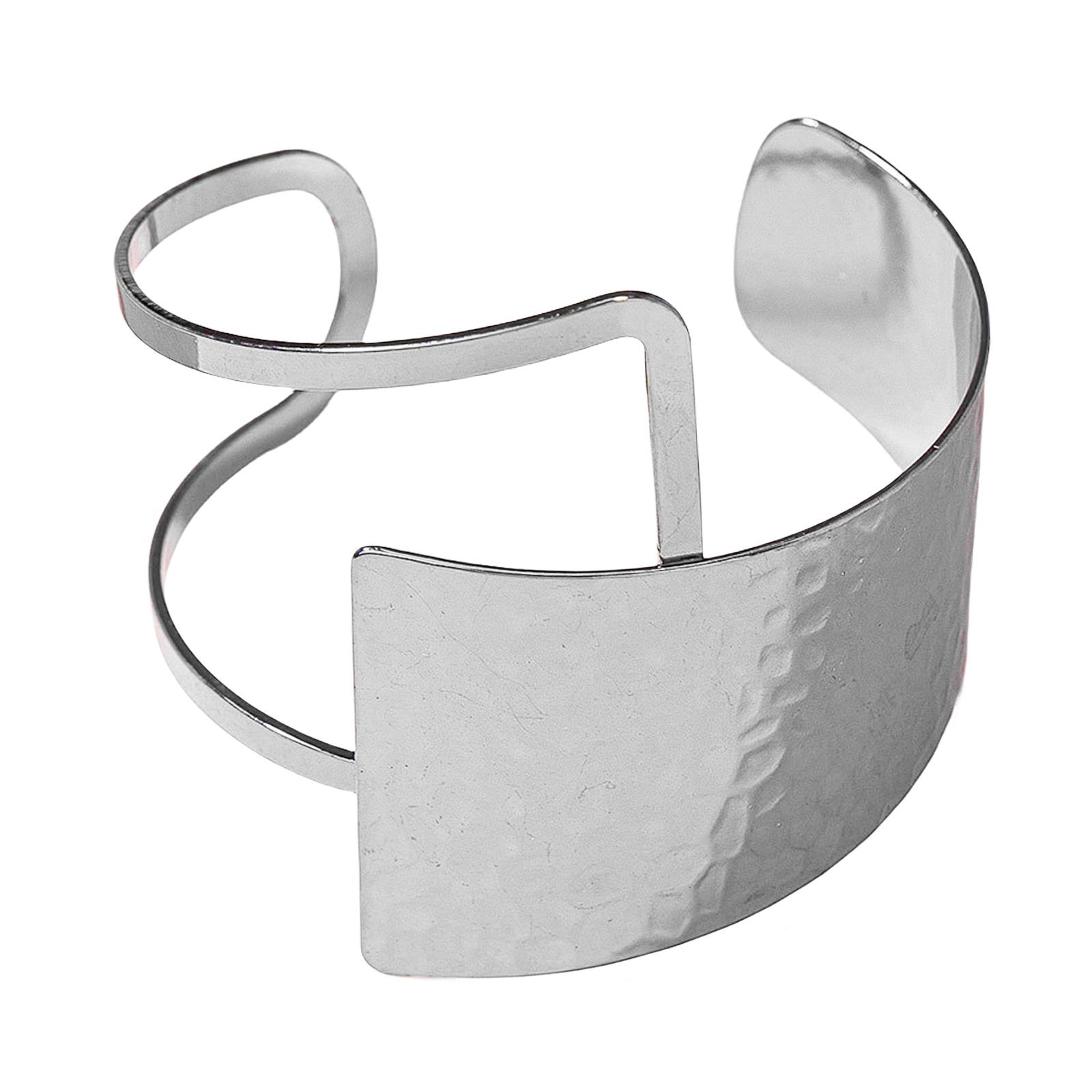 Преувеличенный браслет с открытым манжетом для женщин, регулируемый размер, браслет-манжета, нерегулярный хип-хоп панк геометрический аксессуар для запястья серебряный