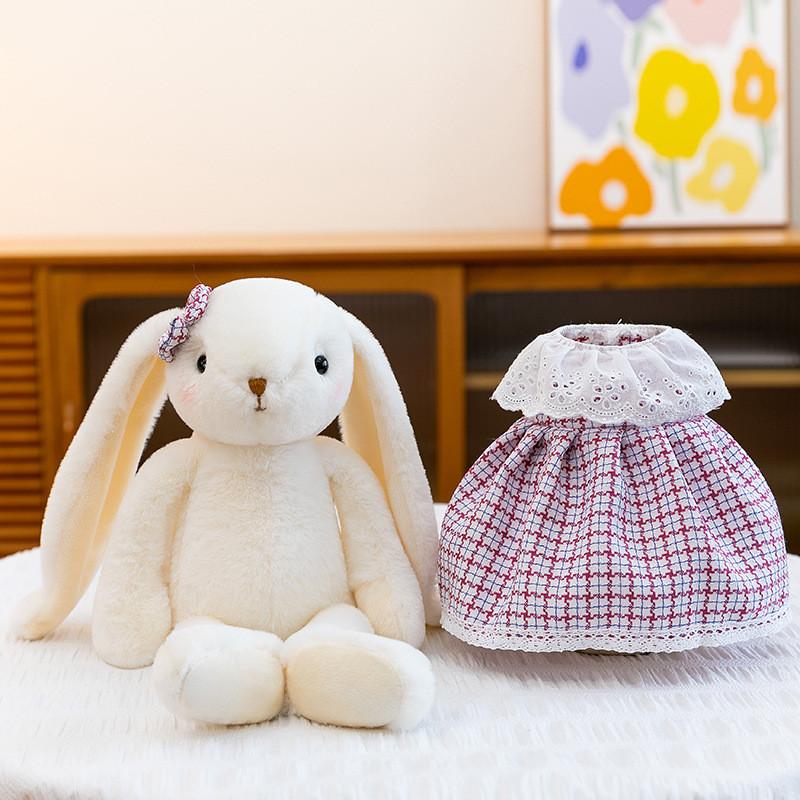 Plush Bunny Doll With Short Pile Fabric For Kids And Teens Gift