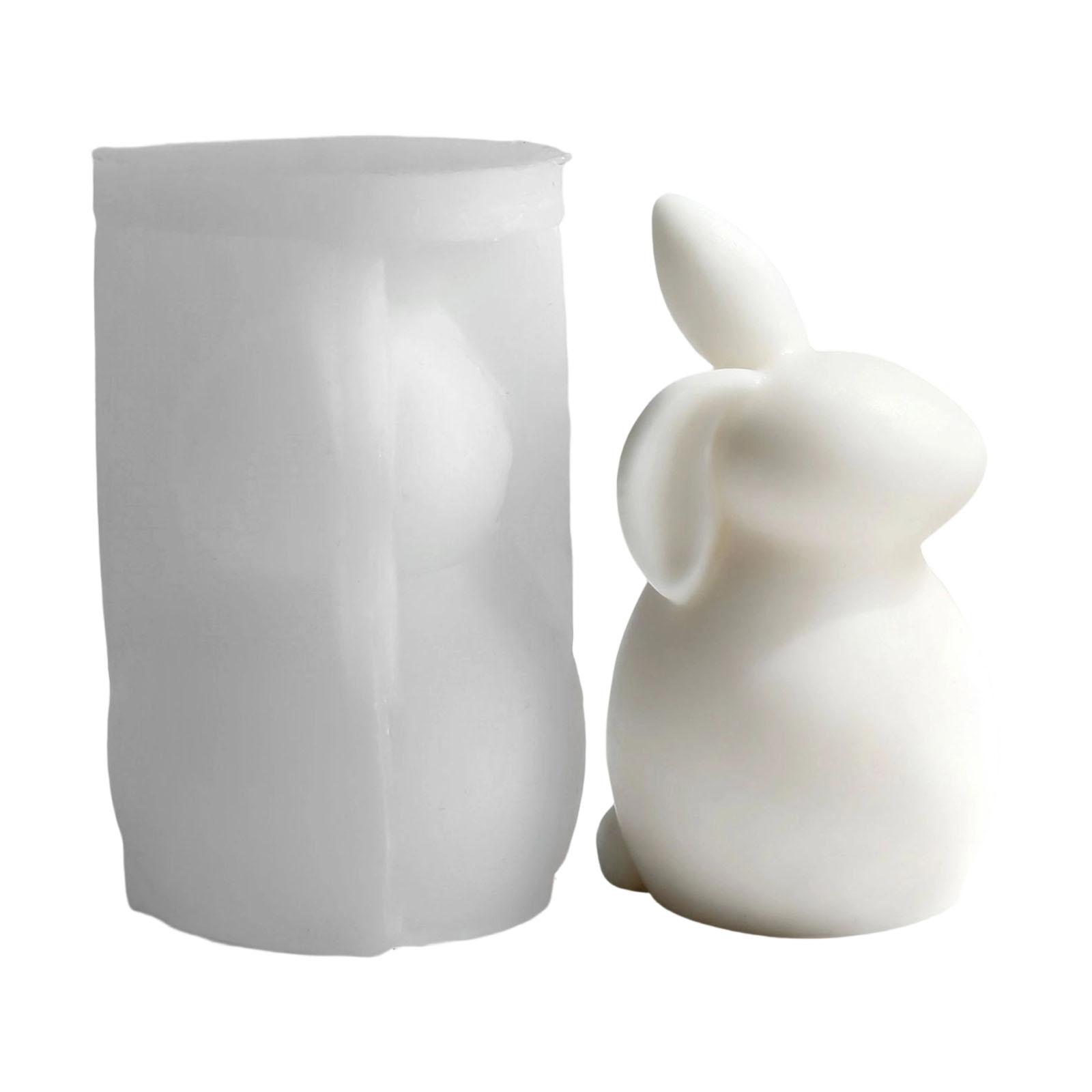 Food Safe Silicone Rabbits Candle Mould Detailed Crafting Tool Reusable For Home Candle Holiday Decoration F232
