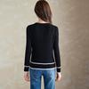Srcr Women's Thin Color-Block Wool Cardigan