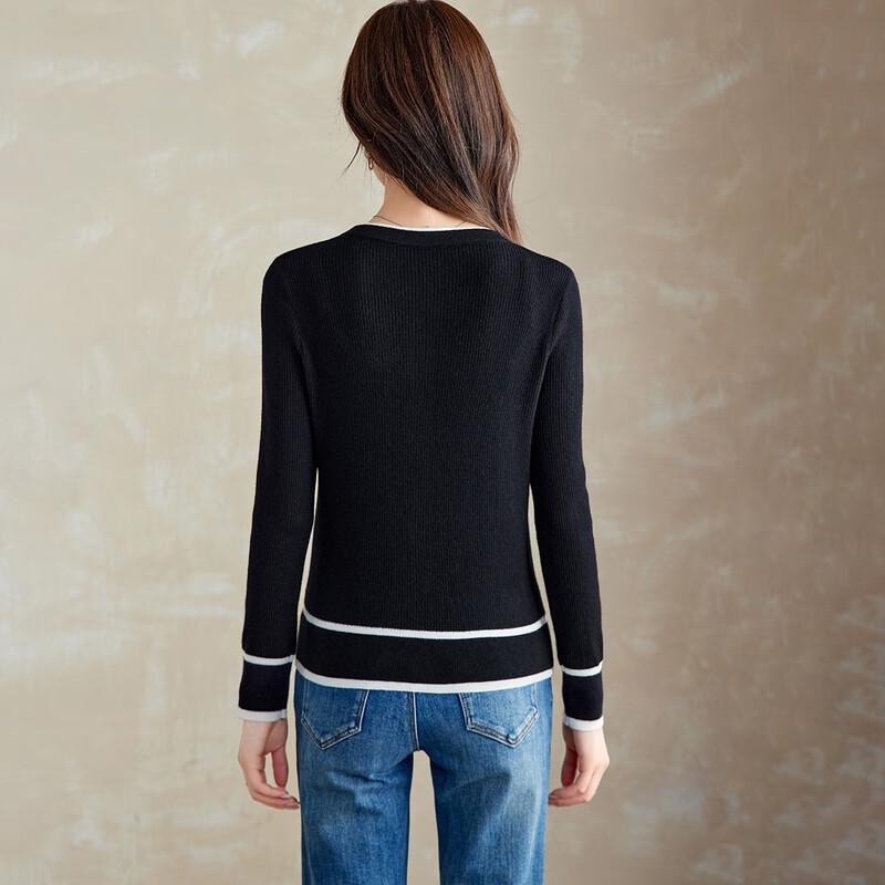 Srcr Women's Thin Color-Block Wool Cardigan