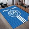 Custom Name,Man City Home Sofa Decoration for Living Room & Bedroom, Non‑Slip Play Flannel Floor Mat for Game Room