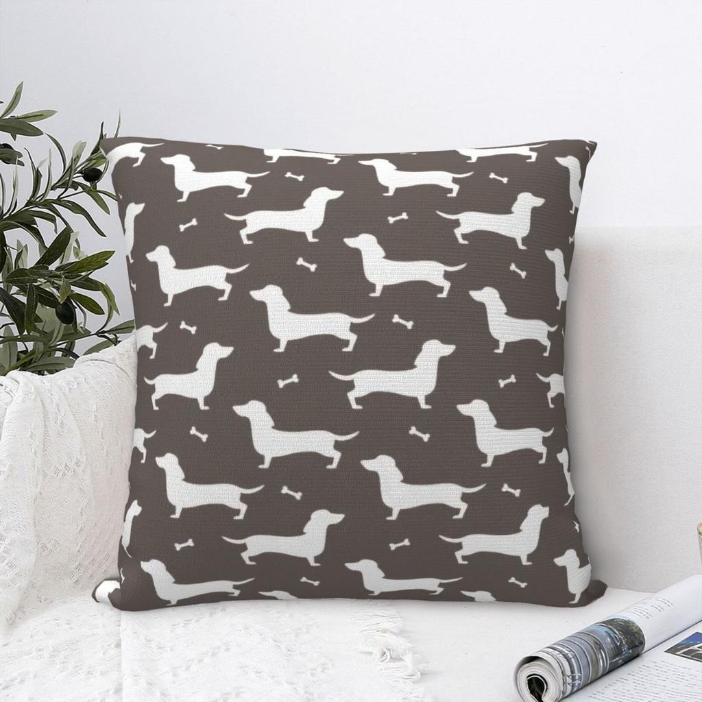 Dachshund Square Pillow Cases Dog Cushion Cover Novelty Decorative Pillowcover for Car 4545cm
