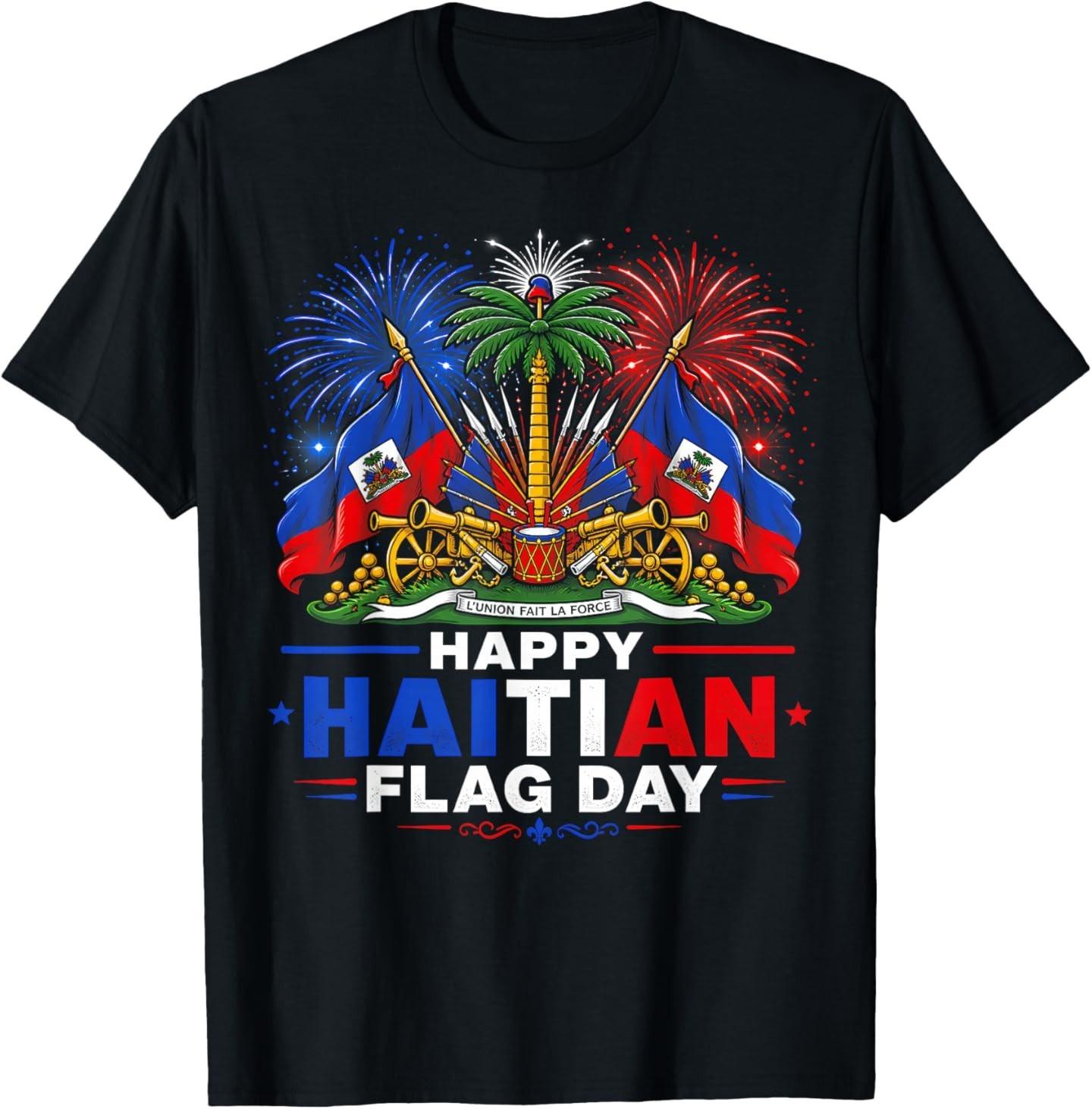 Happy Haitian Flag Day Patriotic Haiti Heritage Celebration T-Shirt S разноцветный