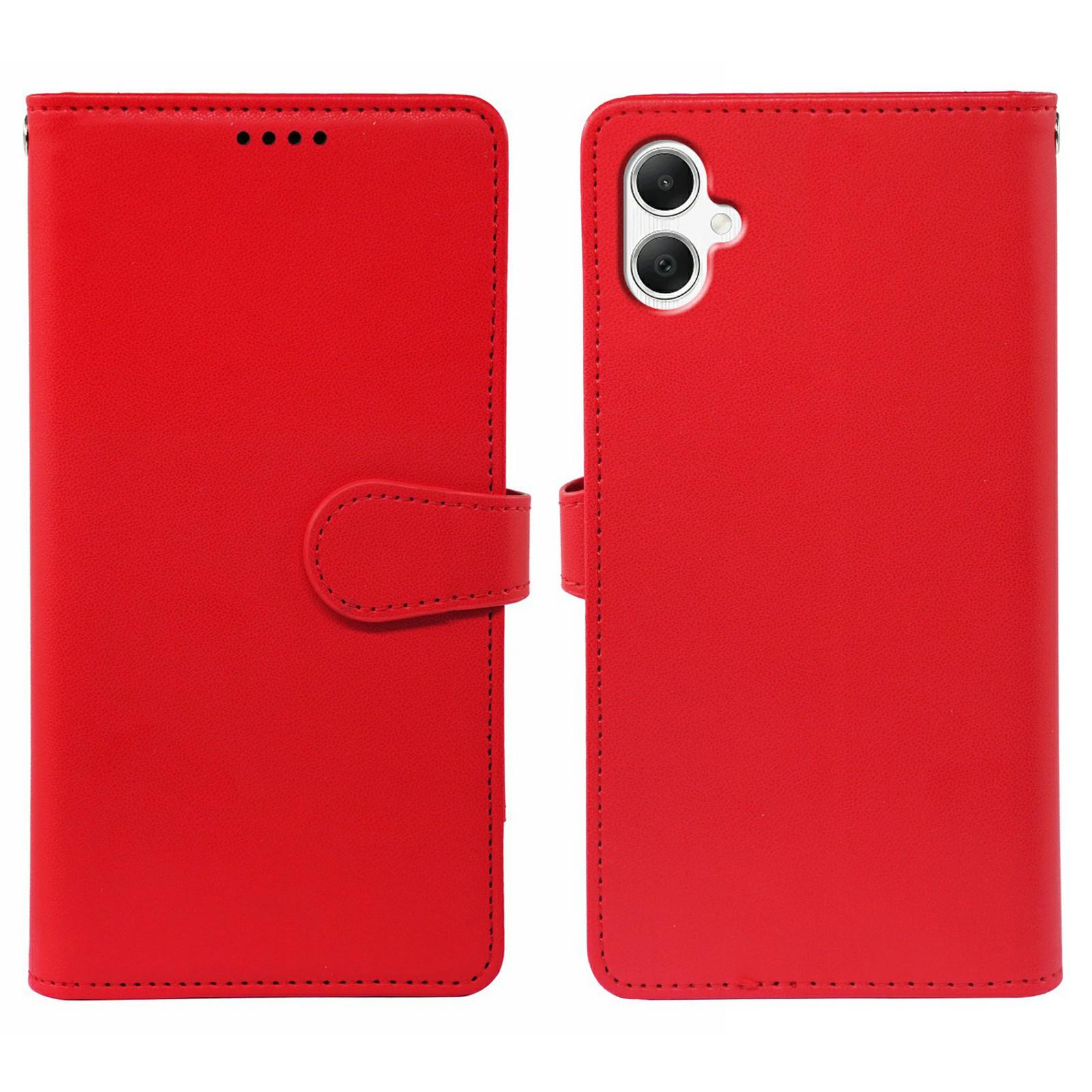 

For Samsung Galaxy A07 Case with 9 Card Slots PU Leather Stand Phone Cover Red