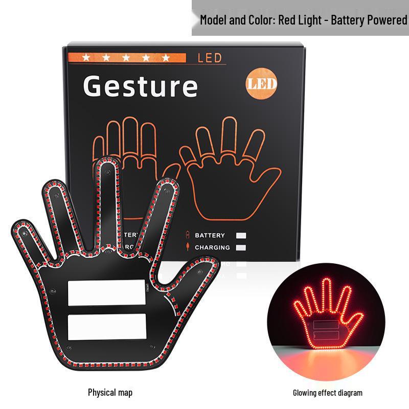 Car LED Multicolor Gesture Light: Seven-Color Glowing Palm Warning & Atmosphere Decoration