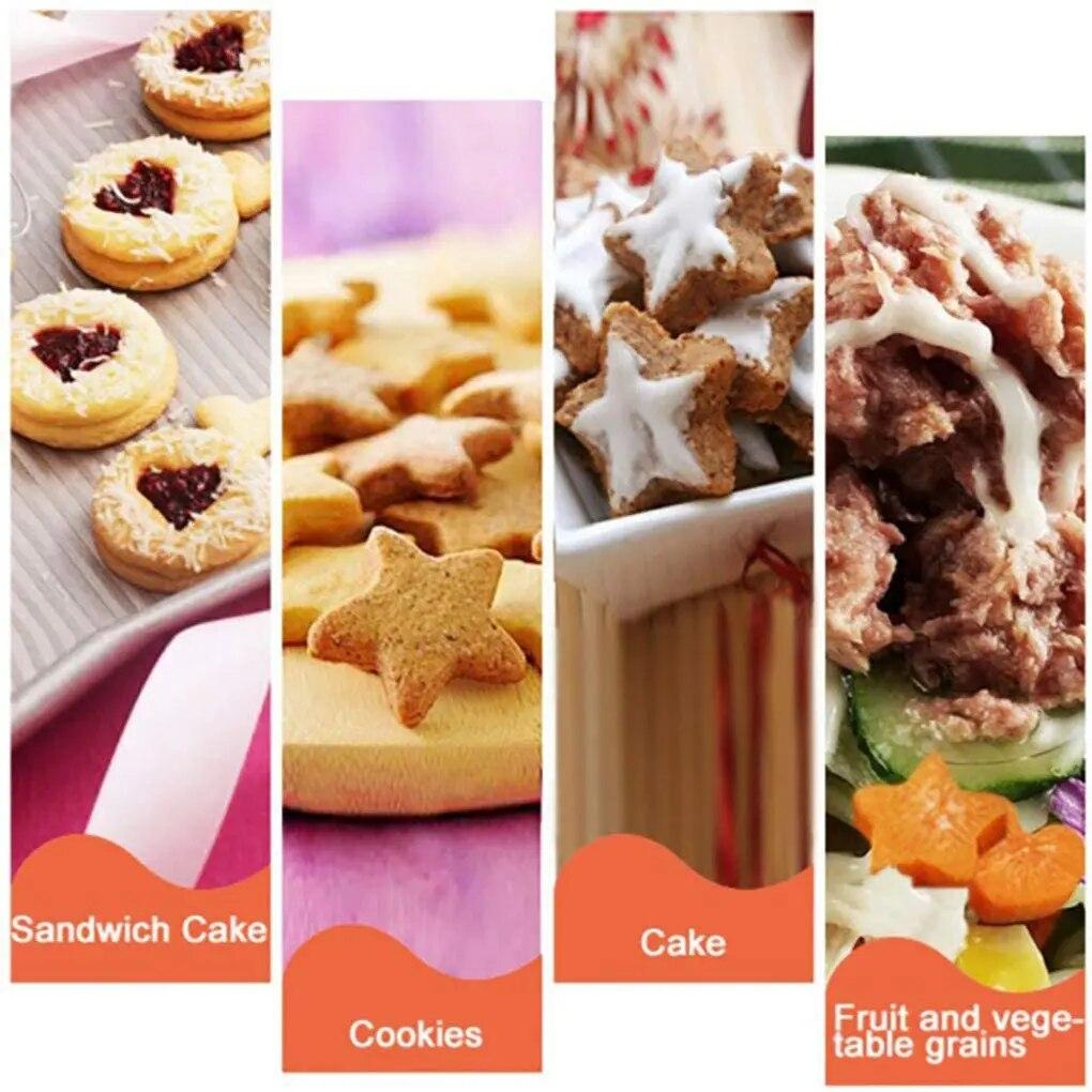 Vykrajovátka na ovoce ve tvaru hvězdy Květina Srdce Tvary z nerezové oceli Razítka na sušenky Forma Dekorativní pečení Řemeslné výrobky Kuchyňský doplněk