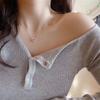 Crystal Hollow Love Pendant Necklace Romantic Zircon Simple Necklace For Women Trendy Jewelry Accessories