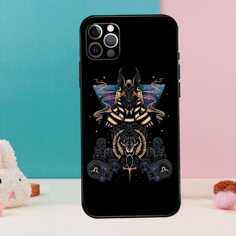 Egypt Nefertiti Anubis Ankh Phone Case For iPhone 16 15 14 13 12 11 Pro Max 12 13 mini XR 15 16 Plus 16e Cover Coque