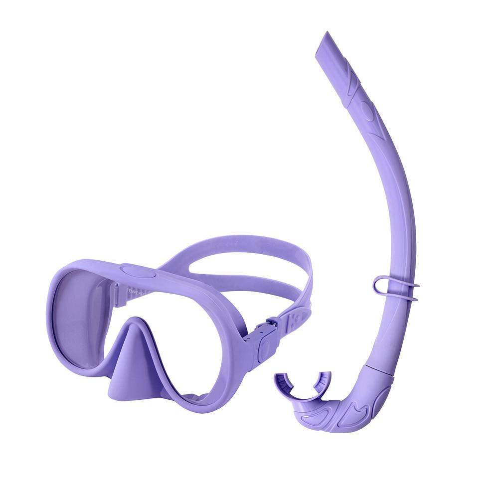 Diving Mask & Snorkel Set Scuba Diving Mask Adjustable Swim Goggles No Leakage Dry Snorkel Anti-Fog for Swimming Snorkeling