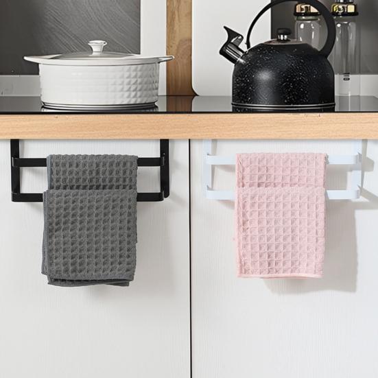 Toallero para colgar en la puerta del armario, barra colgante, fuerte soporte de carga, diseño de 2 capas, fácil instalación, colgador de toallas para puerta de baño