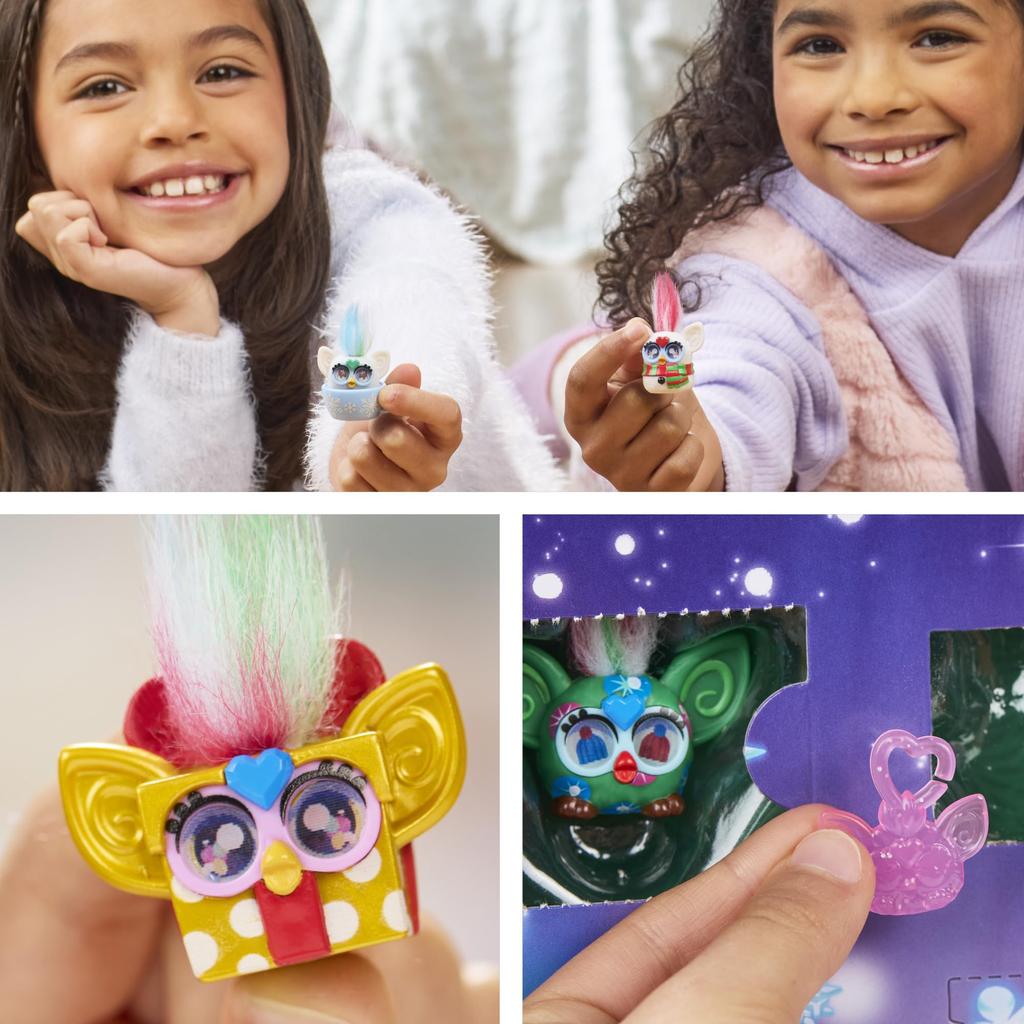 Hasbro Furby Mini Advent Věk 24 Překvapení Vánoční Samolepky Zábavný Autentický Kalendář, 5+, Hračky, 1-palcový (2,5 cm) Figurky, & Příslušenství, G1647,